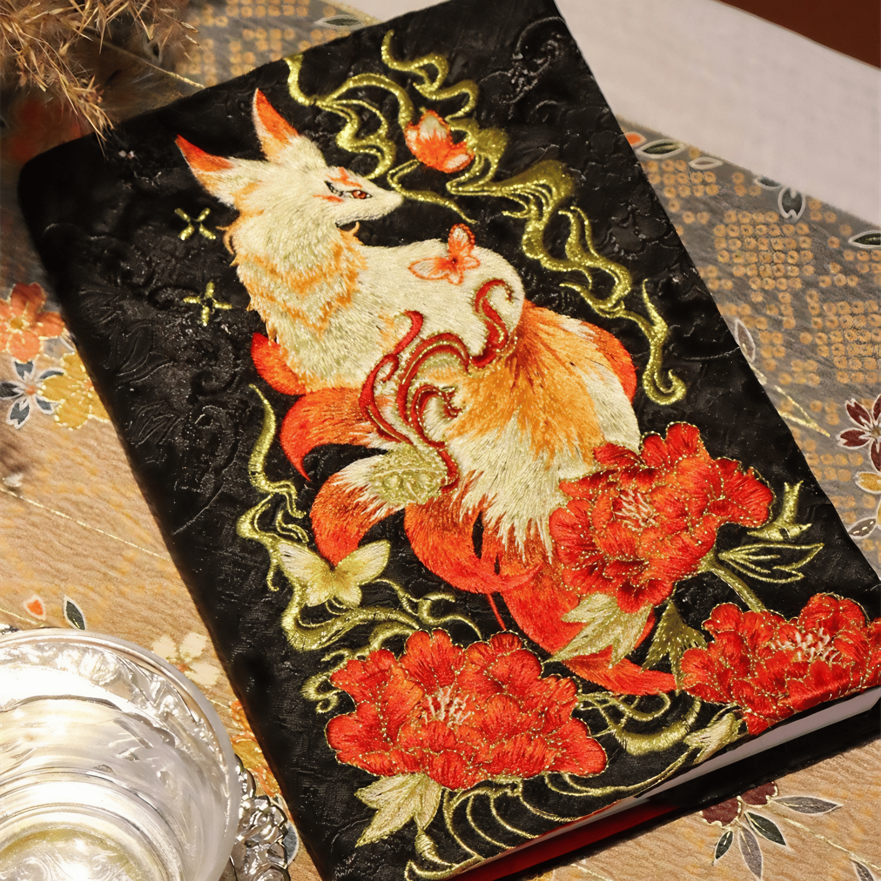 Red Fox Embroidered A5 Notebook
